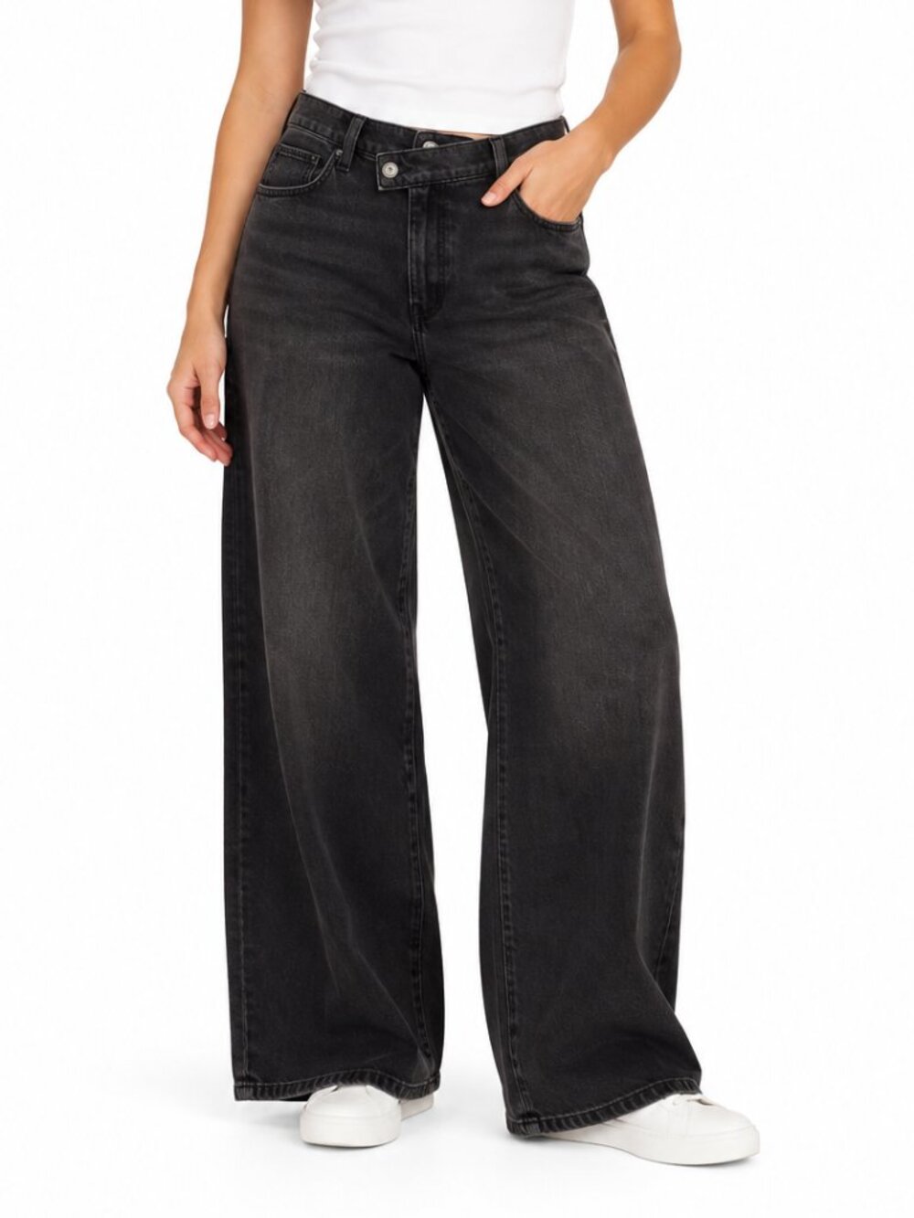 American Eagle Black Wide Leg Jeans High Rise Size 10 NWT